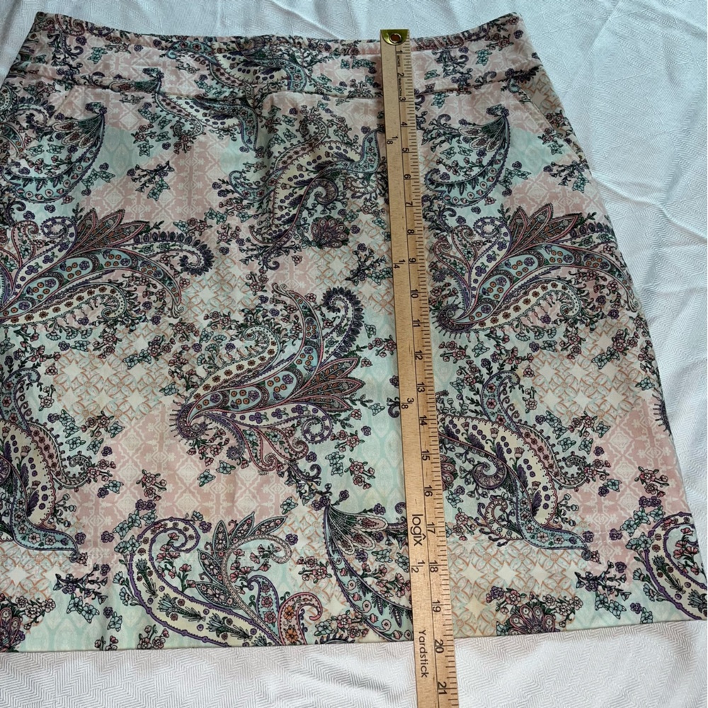 Talbots Multi Colored Paisley Skirt With Pockets Size 12 - Picture 5 of 10